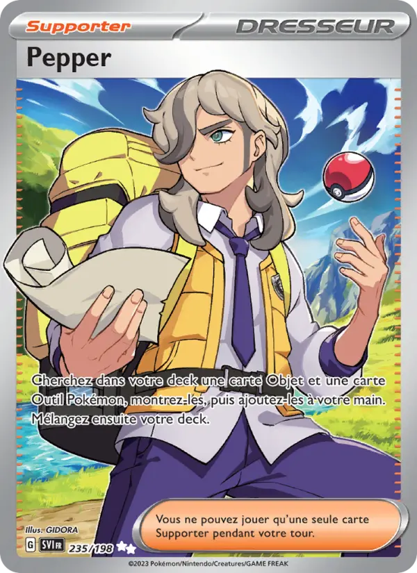 Scan HD carte Pokémon Pepper 235/198 — Écarlate et Violet