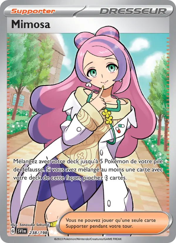Scan HD carte Pokémon Mimosa 238/198 — Écarlate et Violet