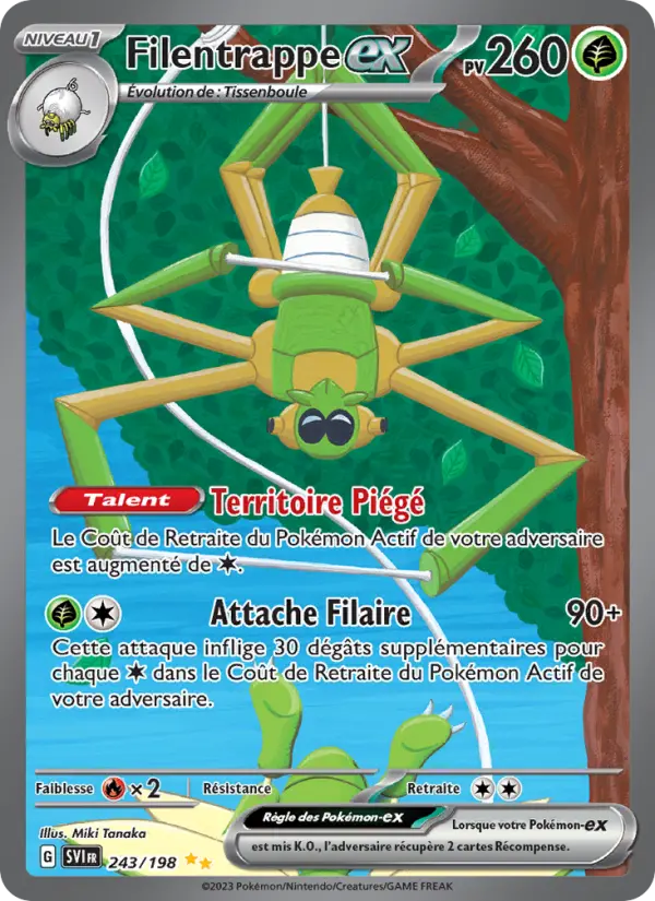 Scan HD carte Pokémon Filentrappe-ex 243/198 — Écarlate et Violet