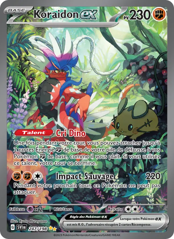 Scan HD carte Pokémon Koraidon-ex 247/198 — Écarlate et Violet