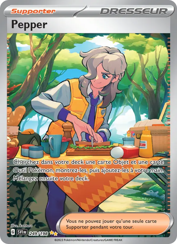 Scan HD carte Pokémon Pepper 249/198 — Écarlate et Violet