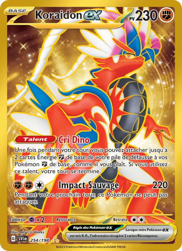 Scan HD carte Pokémon Koraidon-ex 254/198 — Écarlate et Violet
