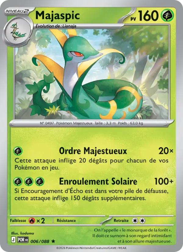 Scan HD carte Pokémon Majaspic 006/88 — Équilibre Parfait