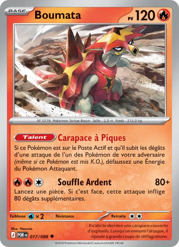 Scan HD carte Pokémon Boumata 017/88 — Équilibre Parfait