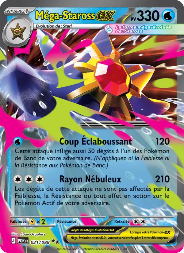 Scan HD carte Pokémon Méga-Staross-ex 021/88 — Équilibre Parfait