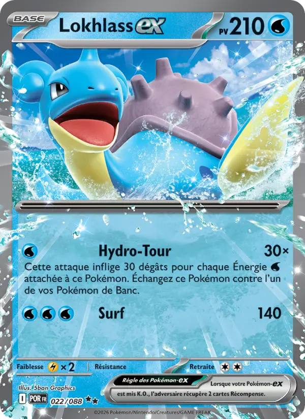 Scan HD carte Pokémon Lokhlass-ex 022/88 — Équilibre Parfait