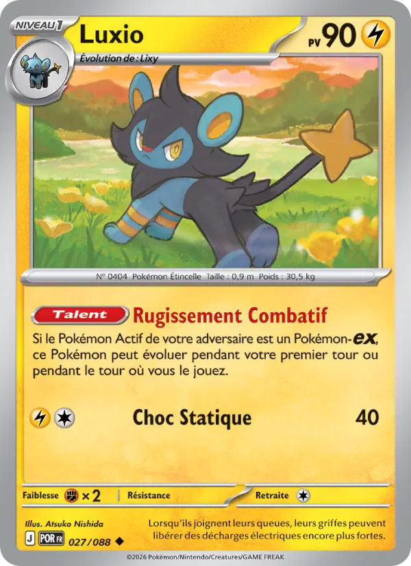 Scan HD carte Pokémon Luxio 027/88 — Équilibre Parfait