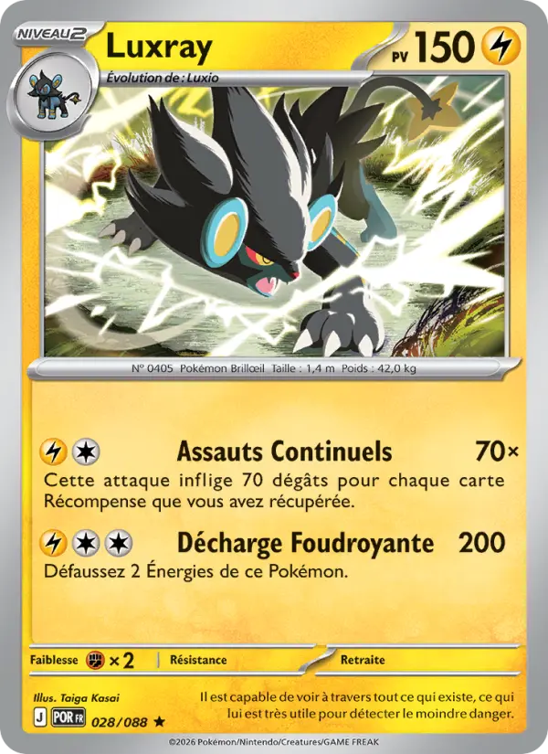 Scan HD carte Pokémon Luxray 028/88 — Équilibre Parfait