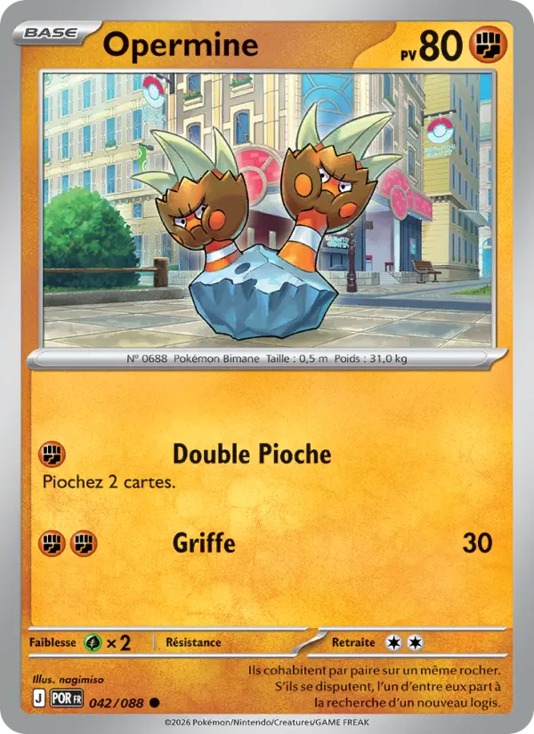 Scan HD carte Pokémon Opermine 042/88 — Équilibre Parfait