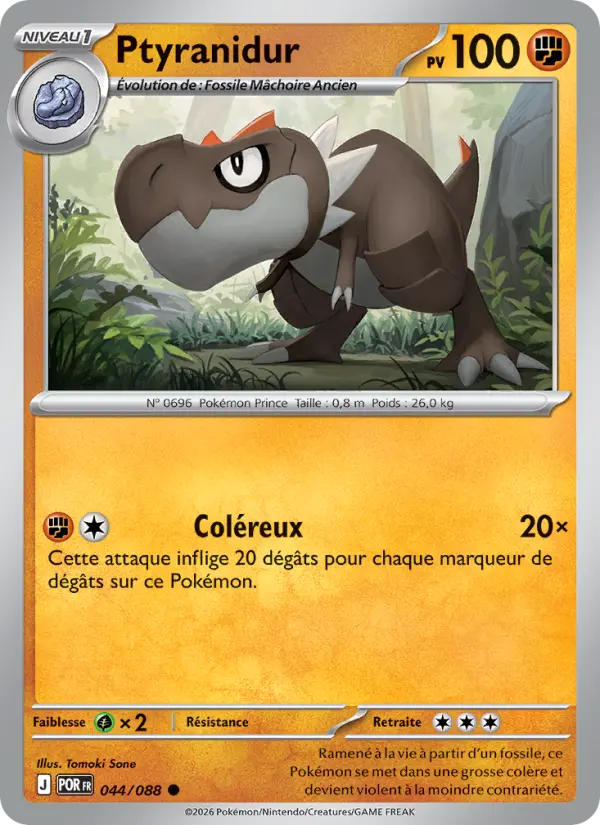 Scan HD carte Pokémon Ptyranidur 044/88 — Équilibre Parfait