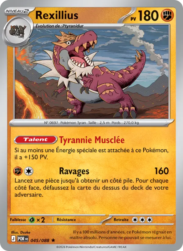 Scan HD carte Pokémon Rexillius 045/88 — Équilibre Parfait