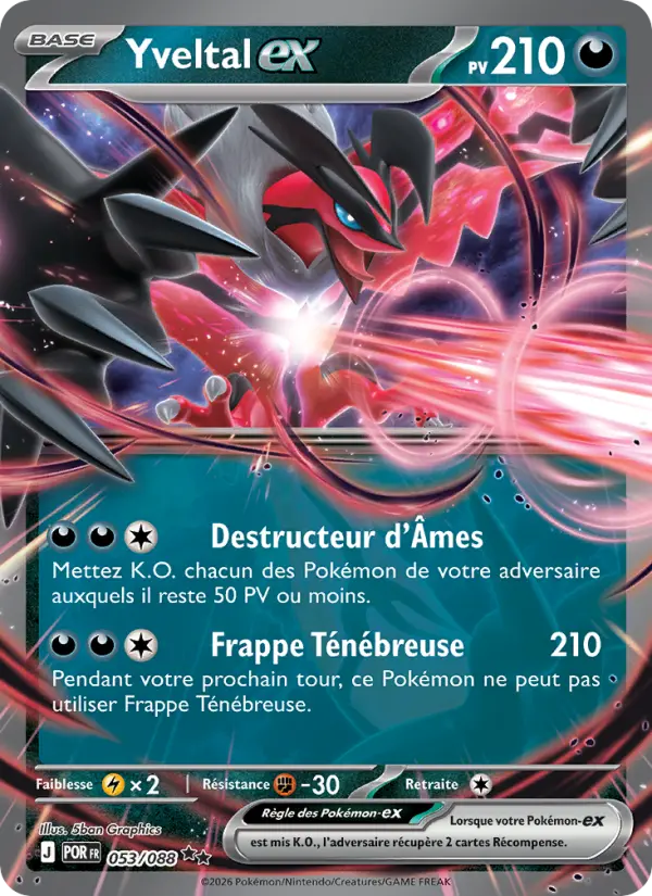 Scan HD carte Pokémon Yveltal-ex 053/88 — Équilibre Parfait