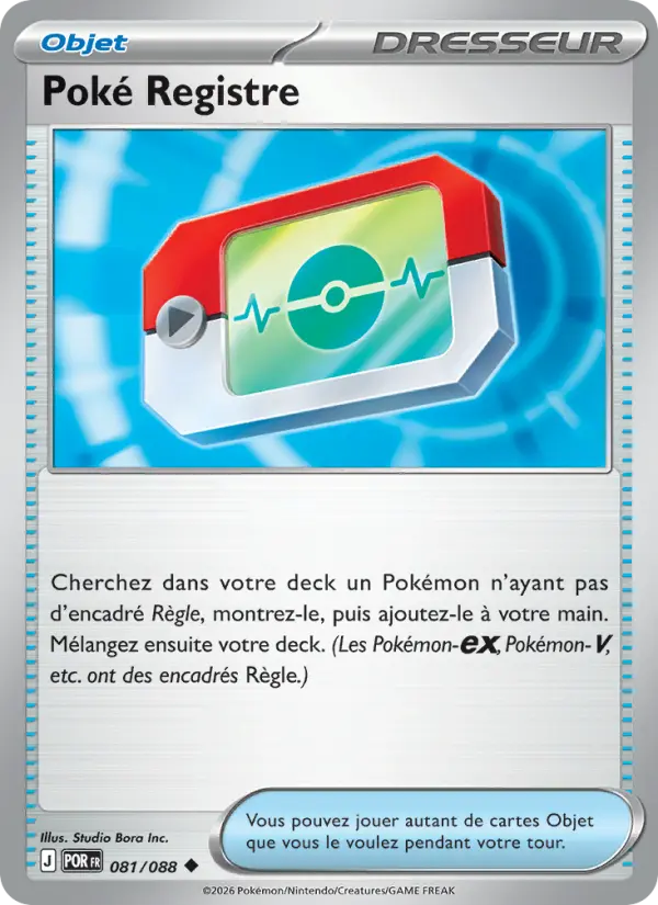 Scan HD carte Pokémon Poké Registre 081/88 — Équilibre Parfait