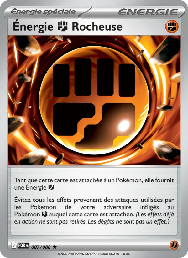 Scan HD carte Pokémon Énergie Fighting Rocheuse 087/88 — Équilibre Parfait