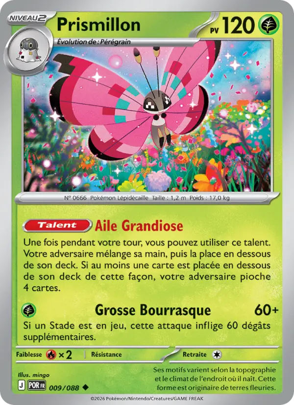 Scan HD carte Pokémon Prismillon 009/88 — Équilibre Parfait