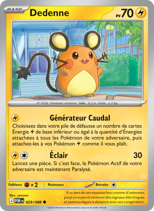 Scan HD carte Pokémon Dedenne 029/88 — Équilibre Parfait