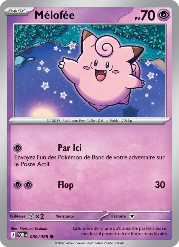 Scan HD carte Pokémon Mélofée 030/88 — Équilibre Parfait