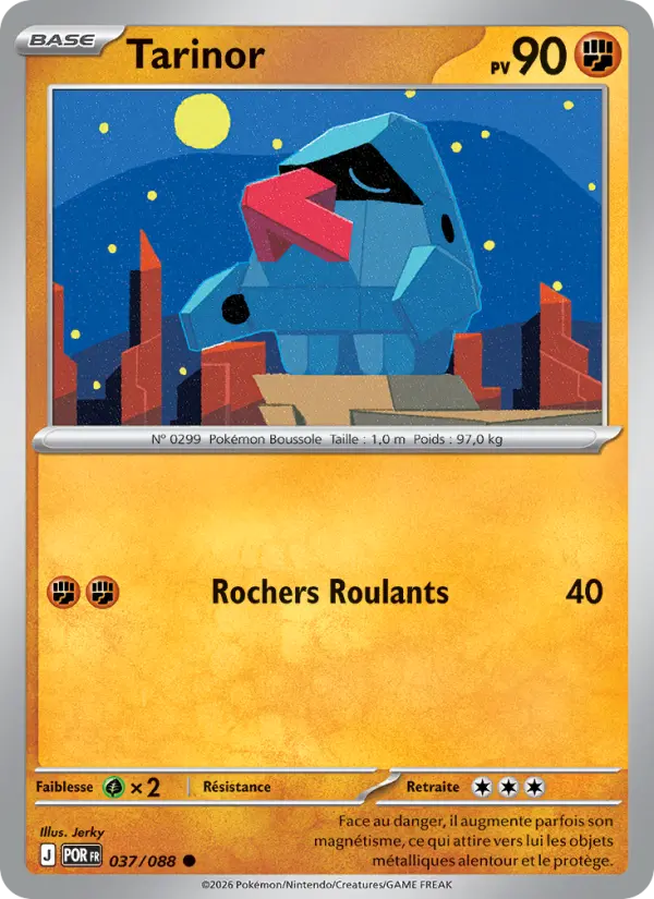 Scan HD carte Pokémon Tarinor 037/88 — Équilibre Parfait