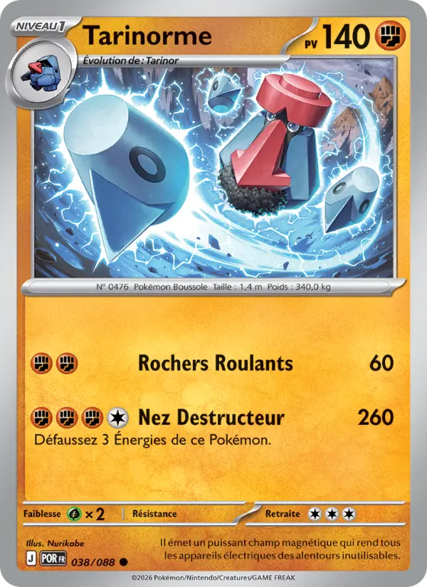 Scan HD carte Pokémon Tarinorme 038/88 — Équilibre Parfait