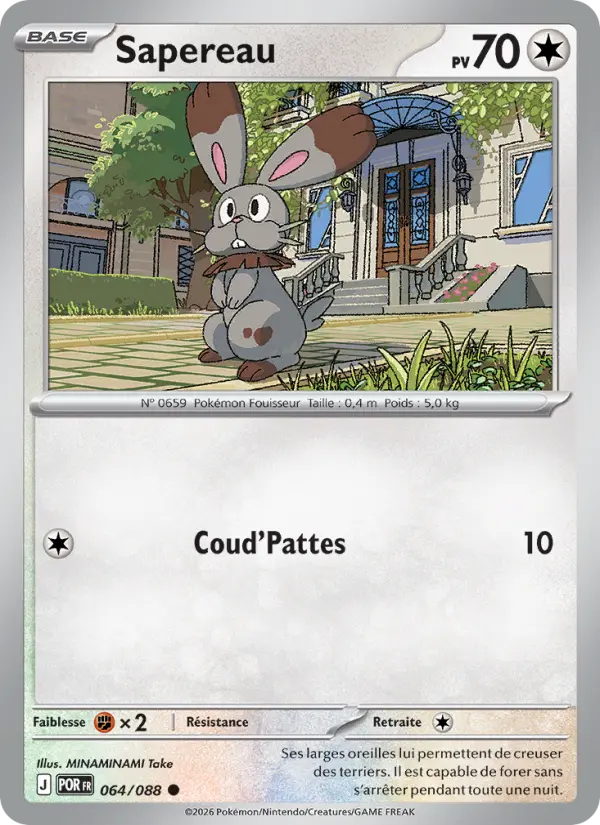 Scan HD carte Pokémon Sapereau 064/88 — Équilibre Parfait