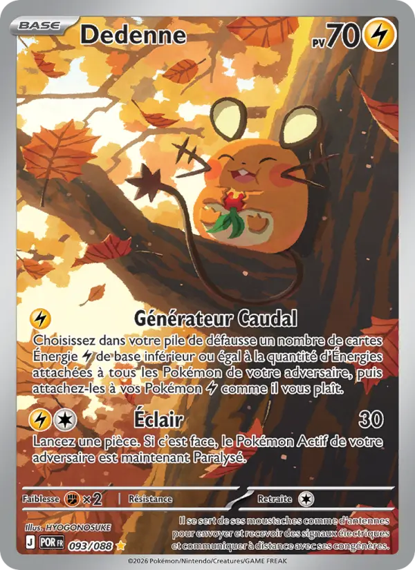 Scan HD carte Pokémon Dedenne 093/88 — Équilibre Parfait