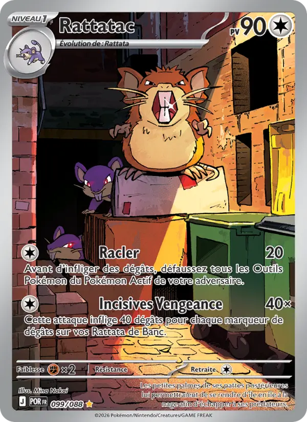 Scan HD carte Pokémon Rattatac 099/88 — Équilibre Parfait