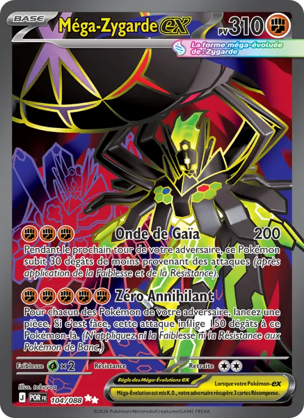 Scan HD carte Pokémon Méga-Zygarde-ex 104/88 — Équilibre Parfait