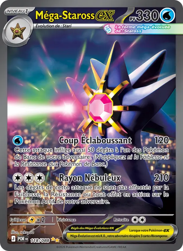 Scan HD carte Pokémon Méga-Staross-ex 118/88 — Équilibre Parfait