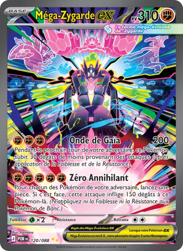 Scan HD carte Pokémon Méga-Zygarde-ex 120/88 — Équilibre Parfait