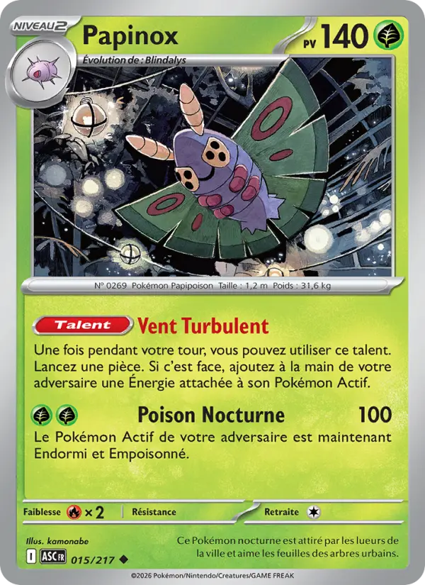 Scan HD carte Pokémon Papinox 015/217 — Héros Transcendants