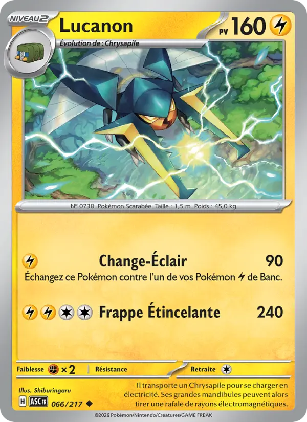 Scan HD carte Pokémon Lucanon 066/217 — Héros Transcendants