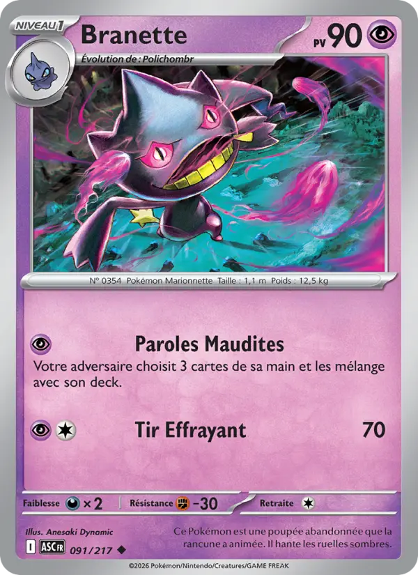 Scan HD carte Pokémon Branette 091/217 — Héros Transcendants
