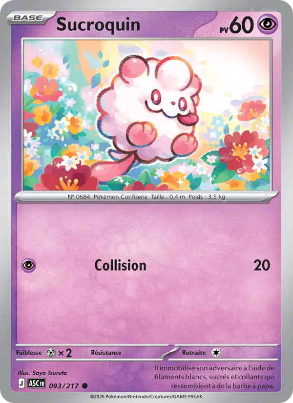 Scan HD carte Pokémon Sucroquin 093/217 — Héros Transcendants
