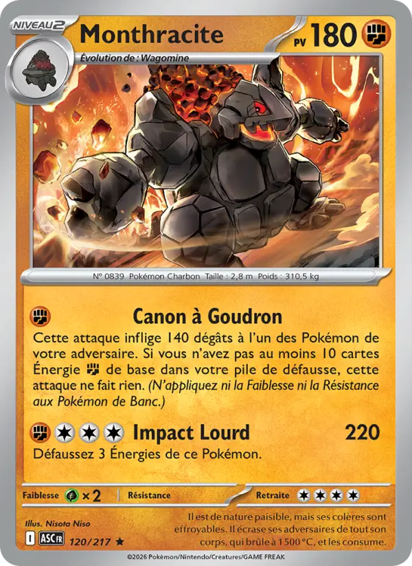 Scan HD carte Pokémon Monthracite 120/217 — Héros Transcendants