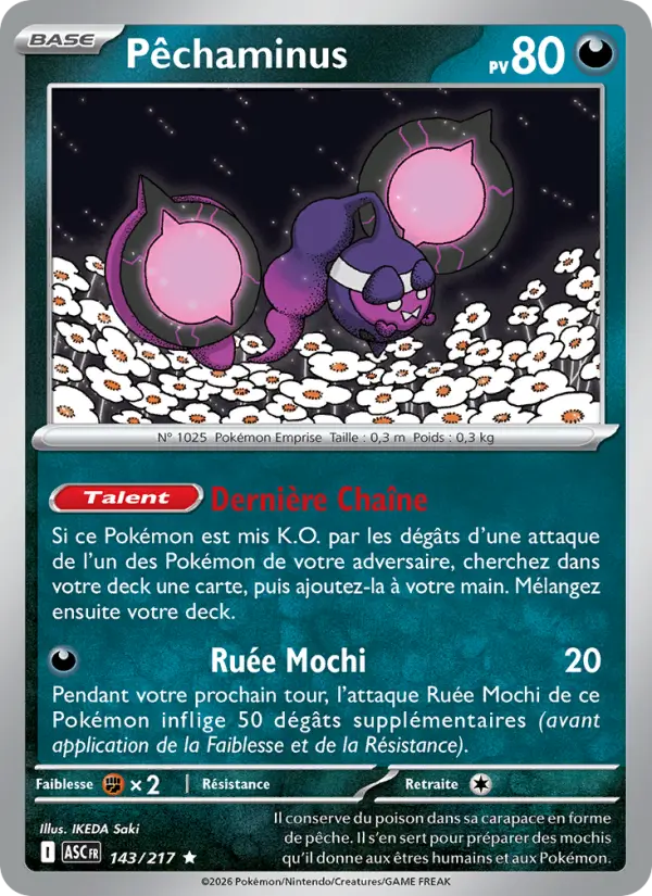 Scan HD carte Pokémon Pêchaminus 143/217 — Héros Transcendants