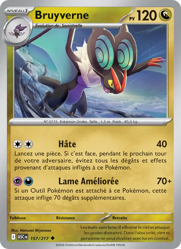 Scan HD carte Pokémon Bruyverne 157/217 — Héros Transcendants
