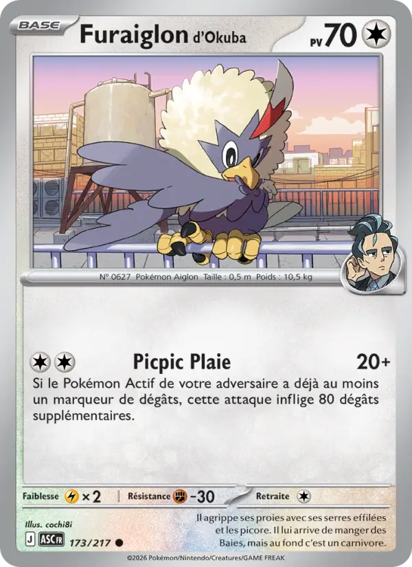 Scan HD carte Pokémon Furaiglon d'Okuba 173/217 — Héros Transcendants