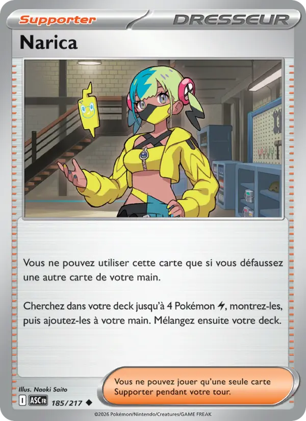 Scan HD carte Pokémon Narica 185/217 — Héros Transcendants