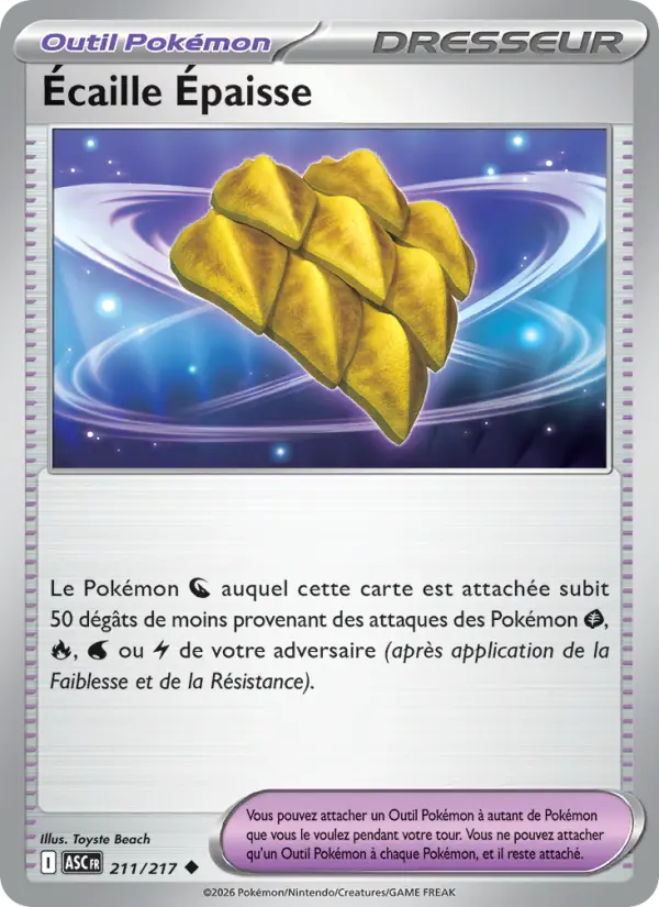 Scan HD carte Pokémon Écaille Épaisse 211/217 — Héros Transcendants
