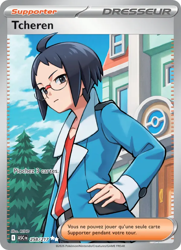 Scan HD carte Pokémon Tcheren 258/217 — Héros Transcendants
