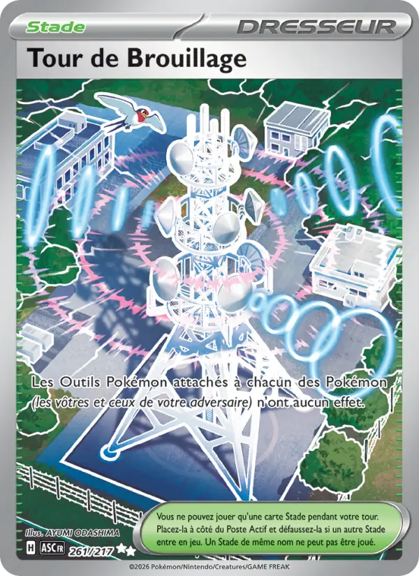 Scan HD carte Pokémon Tour de Brouillage 261/217 — Héros Transcendants