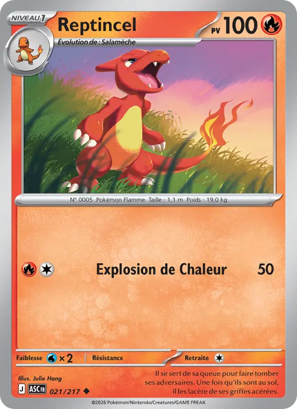 Scan HD carte Pokémon Reptincel 021/217 — Héros Transcendants