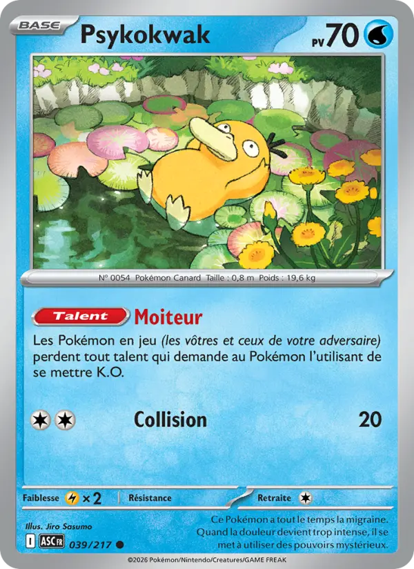 Scan HD carte Pokémon Psykokwak 039/217 — Héros Transcendants