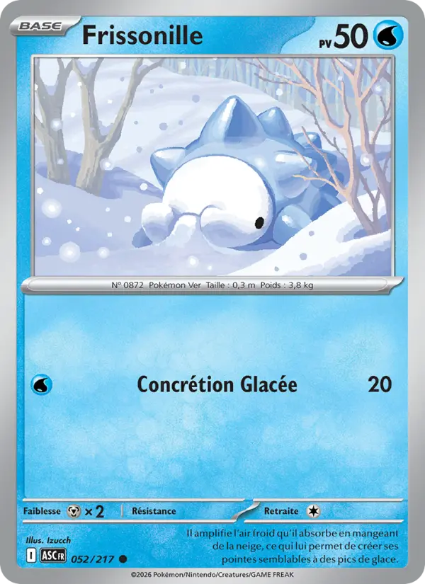 Scan HD carte Pokémon Frissonille 052/217 — Héros Transcendants