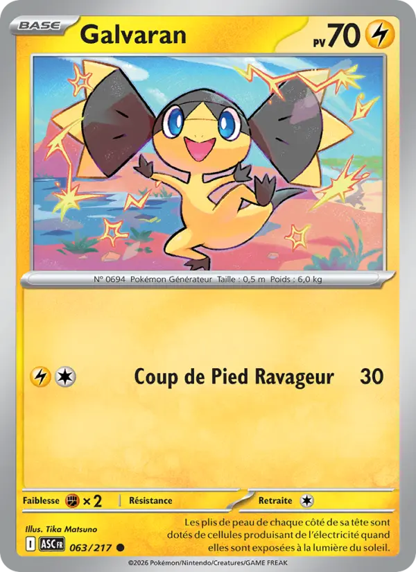 Scan HD carte Pokémon Galvaran 063/217 — Héros Transcendants