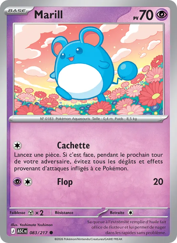 Scan HD carte Pokémon Marill 083/217 — Héros Transcendants