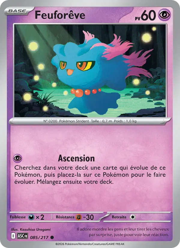 Scan HD carte Pokémon Feuforêve 085/217 — Héros Transcendants