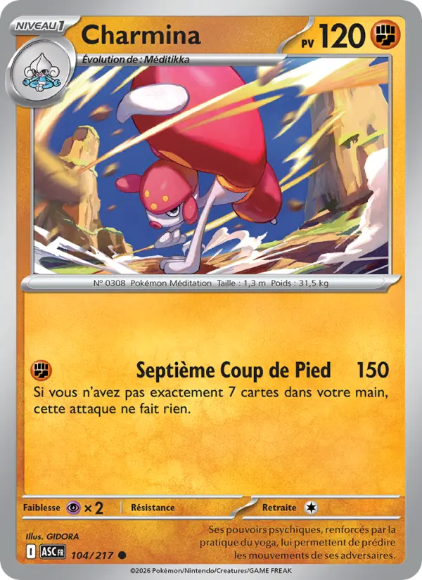 Scan HD carte Pokémon Charmina 104/217 — Héros Transcendants