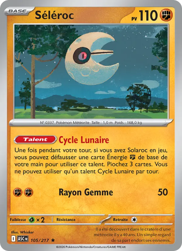 Scan HD carte Pokémon Séléroc 105/217 — Héros Transcendants