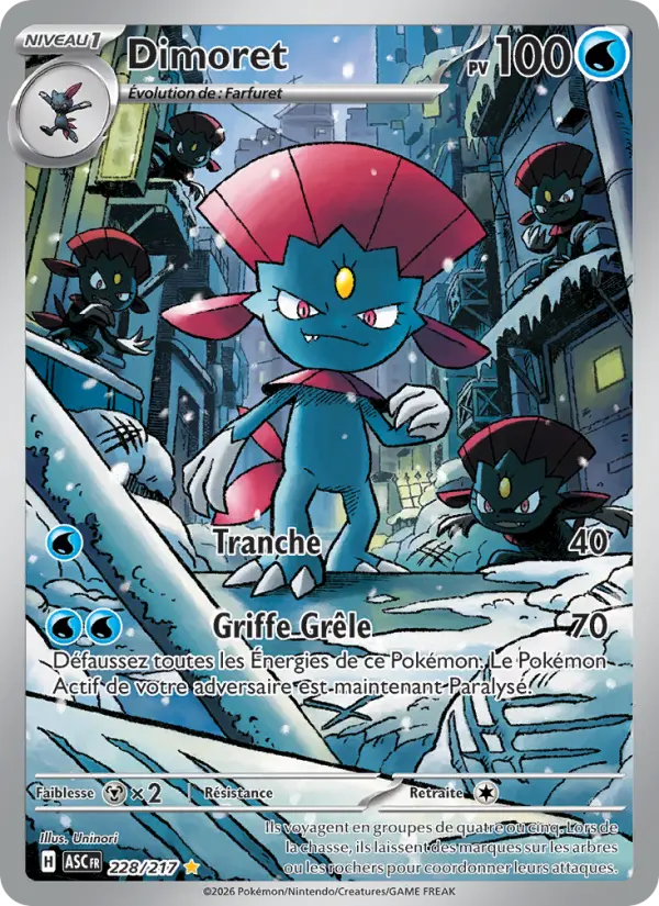 Scan HD carte Pokémon Dimoret 228/217 — Héros Transcendants